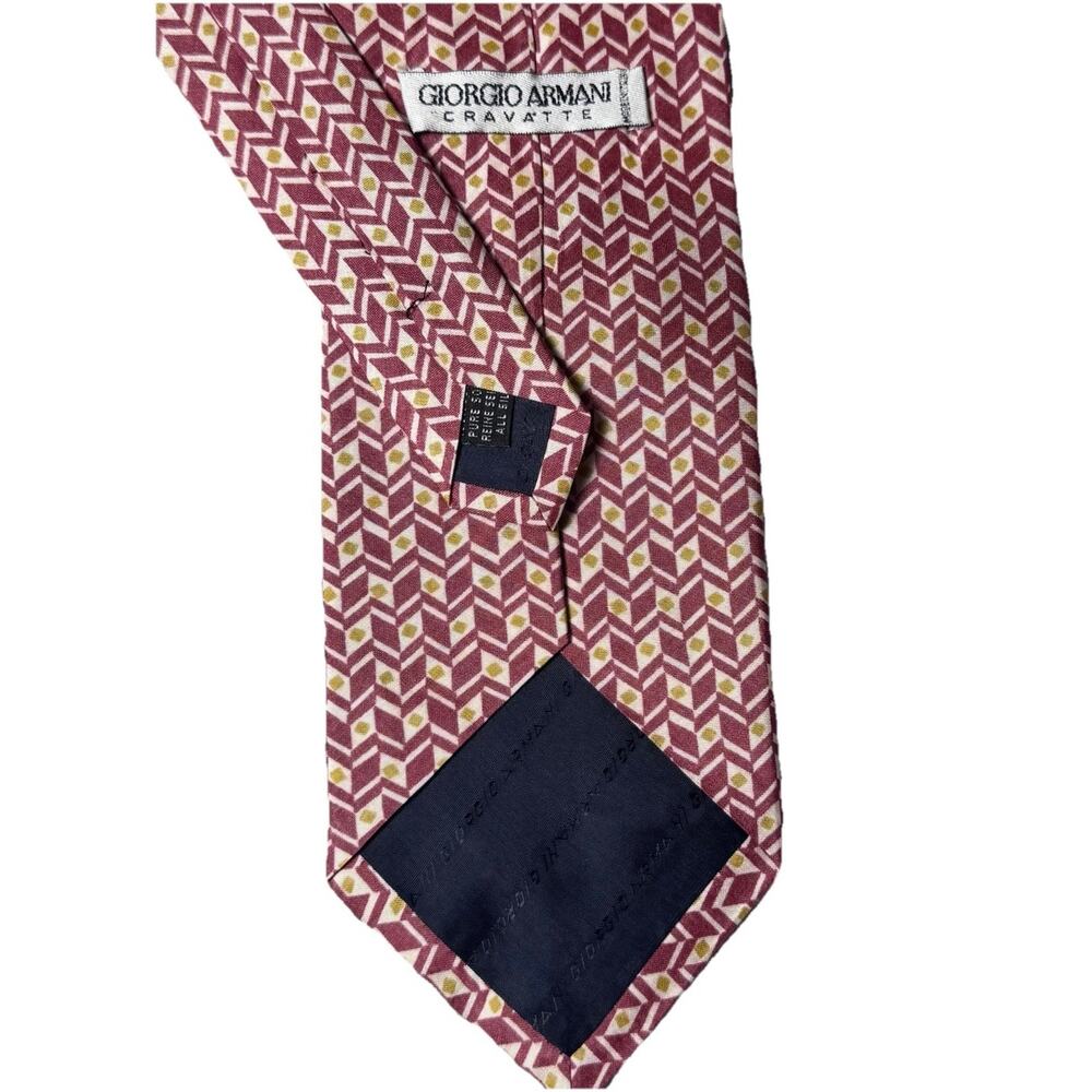 Giorgio Armani Cravatte Silk Designer Geometric Pattern Mens Tie 3.75 x 59 in.